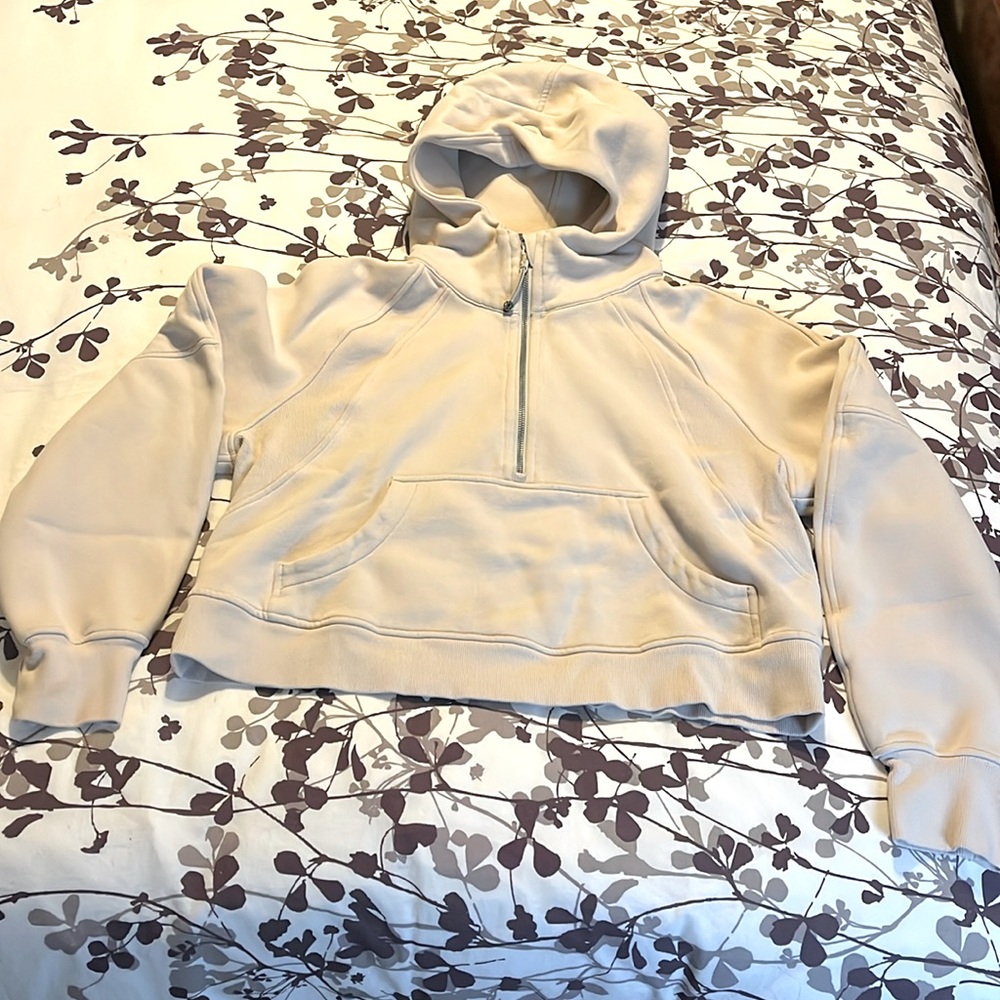 Lululemon Scuba Oversized Half Zip Hoodie Cream M/L